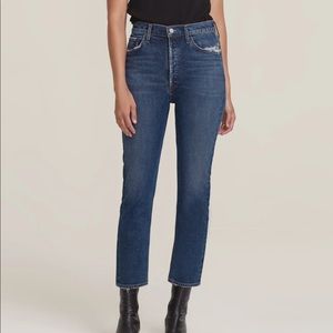 Agolde Riley High Rise Straight Crop in Pastime